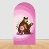 Girl & Bear Birthday Party Arch Backdrop