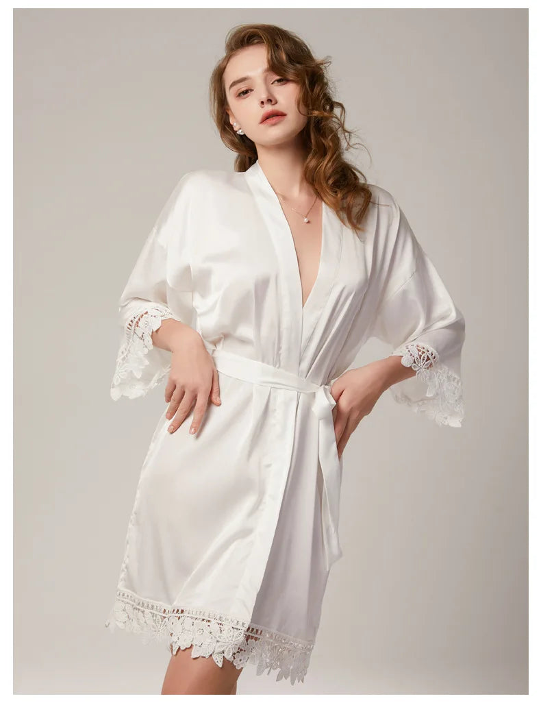 Sega Personalised Bride Kimono Wedding Bridesmaid Custom Lace Robes Bride to Be Dressing Gown Satin Silk Personalized Name Gifts
