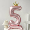 40inch Pink Blue Crown Number Foil Balloons Birthday Party Wedding Xmas Decoration Digital Ballon Kids Baby Shower Air Globos