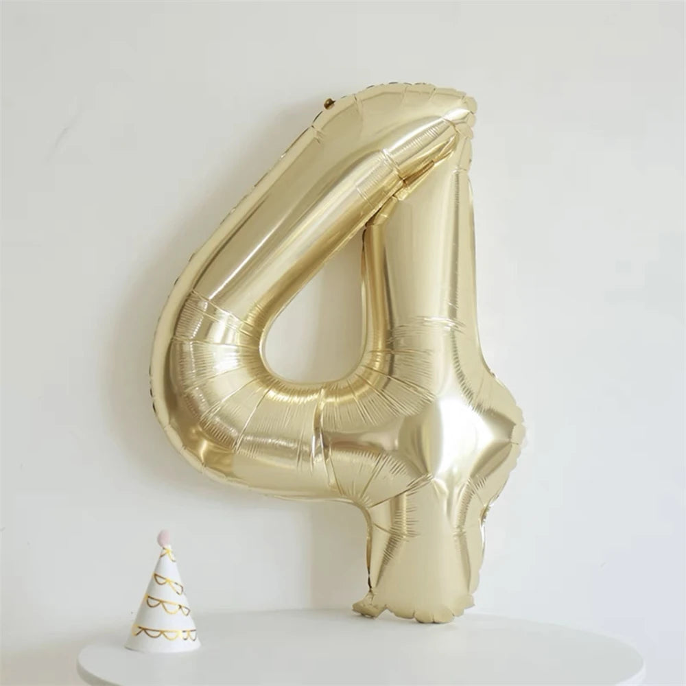 40inch Light Gold Number Balloons Champagne Gold Large Number 0-9 Foil Balloons for Anniversary New Year Birthday Party Decor