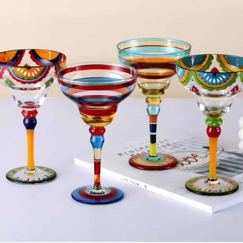 Handmade Colorful Cocktail Glasses Set
