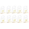 Acrylic Table Number Signs 10 Pcs Set Clear Table Number Cards for Wedding Restaurant& Graduation Activities