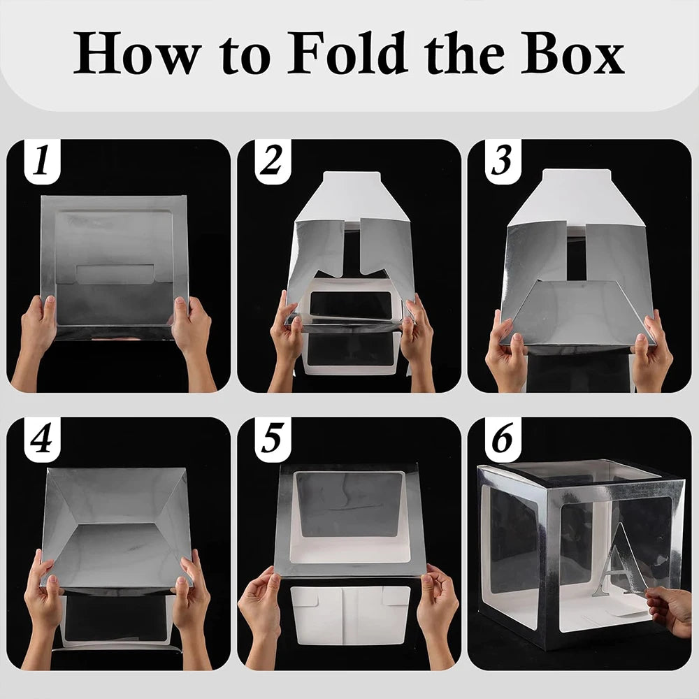 Baby Boxes with Letters 30cm/25cm for Baby Shower Transparent Balloon Box Blocks Birthday Party Gender Reveal Party Decorations