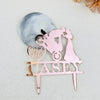 Personalized Cake Topper For Wedding Party Cake Decoration Topper Custom Couple Name Wedding  Bride Drags Groom From Motorcycle