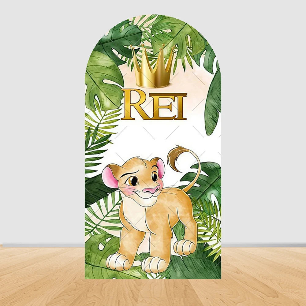 Lion King Arch Background Cover Child Birthday Party Jungle Forest Double-Sided Arch Cover Backdrop Baby Shower Decor Photo Prop