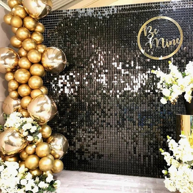 2M Foil Glitter Curtain Shimmer Sequin for Photo zone Backdrop Background Wedding 1st Birthday Party Photo zone Decor