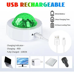 Car Disco Ball Rechargeable Battery Mini Disco Ball for Car Music Sound Activated Multicolor Car Disco Lights Inside Your Car
