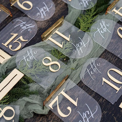 Acrylic Table Number Signs 10 Pcs Set Clear Table Number Cards for Wedding Restaurant& Graduation Activities