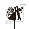 Ins Mr&Mrs Happy Wedding Cake Topper Black Acrylic Bride Groom Valentine's Day Party Cake Topper Wedding Gift Dessert Decoration