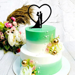 Ins Mr&Mrs Happy Wedding Cake Topper Black Acrylic Bride Groom Valentine's Day Party Cake Topper Wedding Gift Dessert Decoration
