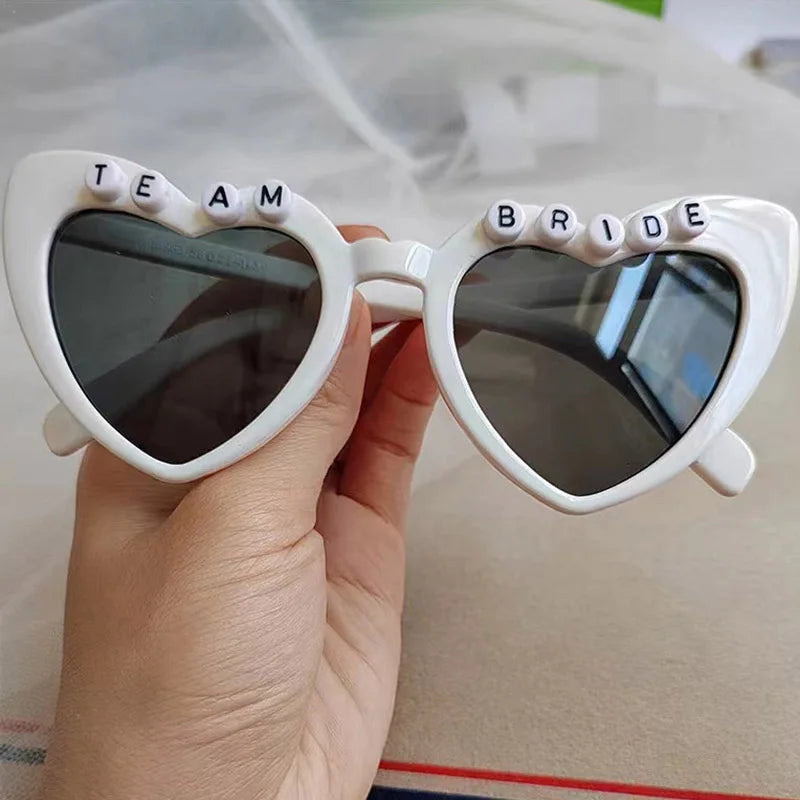 Pearl Bride to be Sunglasses Bachelorette Party Heart Glasses bridal shower Party Bridesmaid Bride Favors honeymoon trip gift