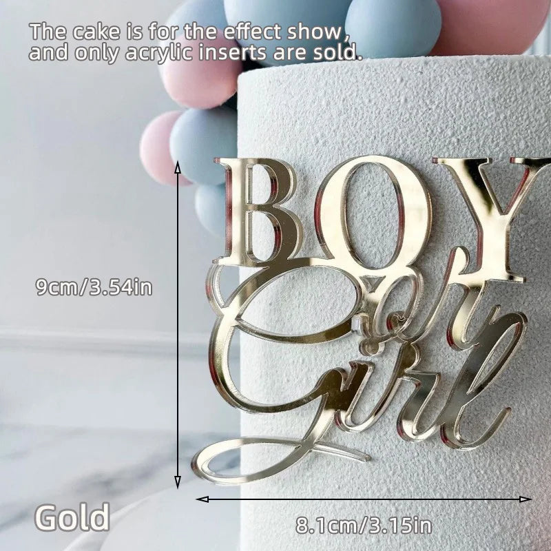 Acrylic Baby Shower & Gender Reveal Cake Toppers