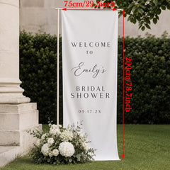 Personalized Bridal Shower Welcome Fabric Sign Boho Wedding Backdrop Banner Rustic Outdoor Engagement Party Bachelorette Decor