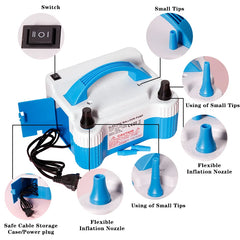220V Electric Balloon Air Pump Inflator Dual-Nozzle Latex Globos Machine Blower for Birthday Party Arch Column Stand Inflatable