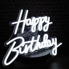 Happy Birthday Neon Sign LED – USB&AAA Powered Neon Light Wall Decor for Party Bedroom Living Room Birthday Decoration