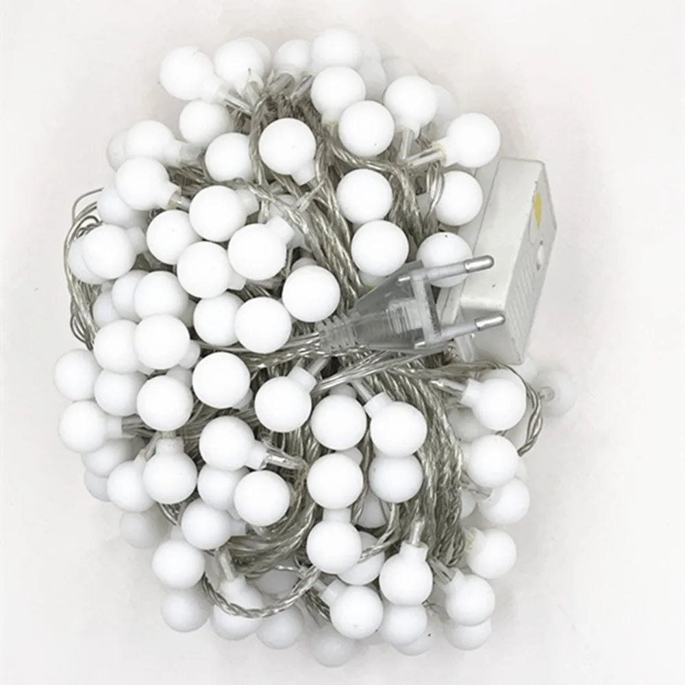 5M 10M 20M 30M 50M Cherry Balls LED Fairy String Lights  220V 110V Operated Wedding Christmas Outdoor Room Garland Decoration