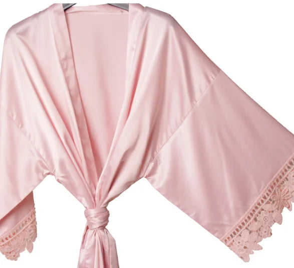Sega Personalised Bride Kimono Wedding Bridesmaid Custom Lace Robes Bride to Be Dressing Gown Satin Silk Personalized Name Gifts