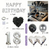 Black & Silver Birthday Party Balloon Decoration Set
