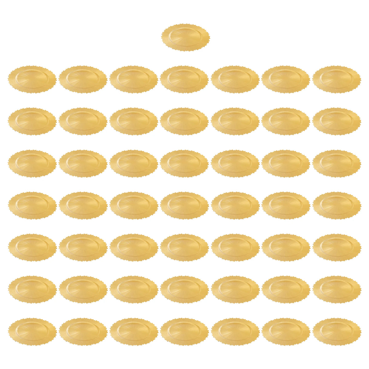 50pcs Gold Charger Plates Set, 33cm/13in Round Charger Plates, for Wedding Party Baby Shower , Restaurants Table Decor