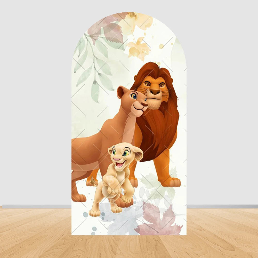Lion King Arch Background Cover Child Birthday Party Jungle Forest Double-Sided Arch Cover Backdrop Baby Shower Decor Photo Prop