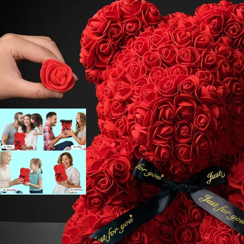 Eternal Rose Teddy Bear Gift — 25cm