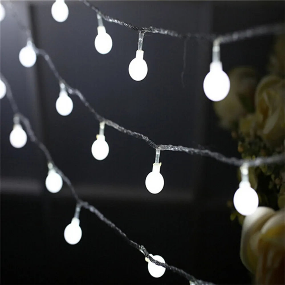 5M 10M 20M 30M 50M Cherry Balls LED Fairy String Lights  220V 110V Operated Wedding Christmas Outdoor Room Garland Decoration
