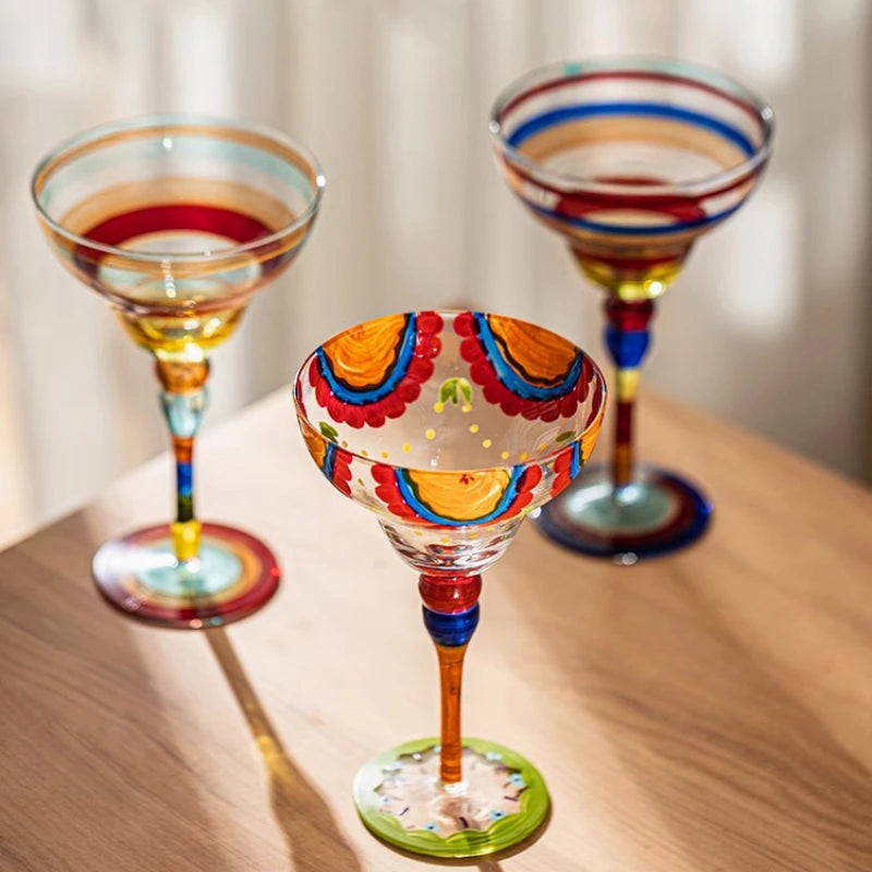 Handmade Colorful Cocktail Glasses Set
