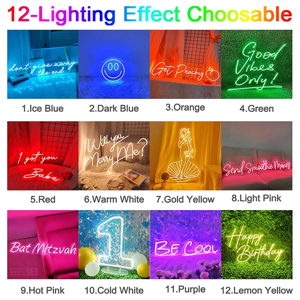 Custom your Personalised Name Neon Sign Light for girls/boys Birthday Gifts Party Bar Wedding Room Wall Decoration Neon Led Sign