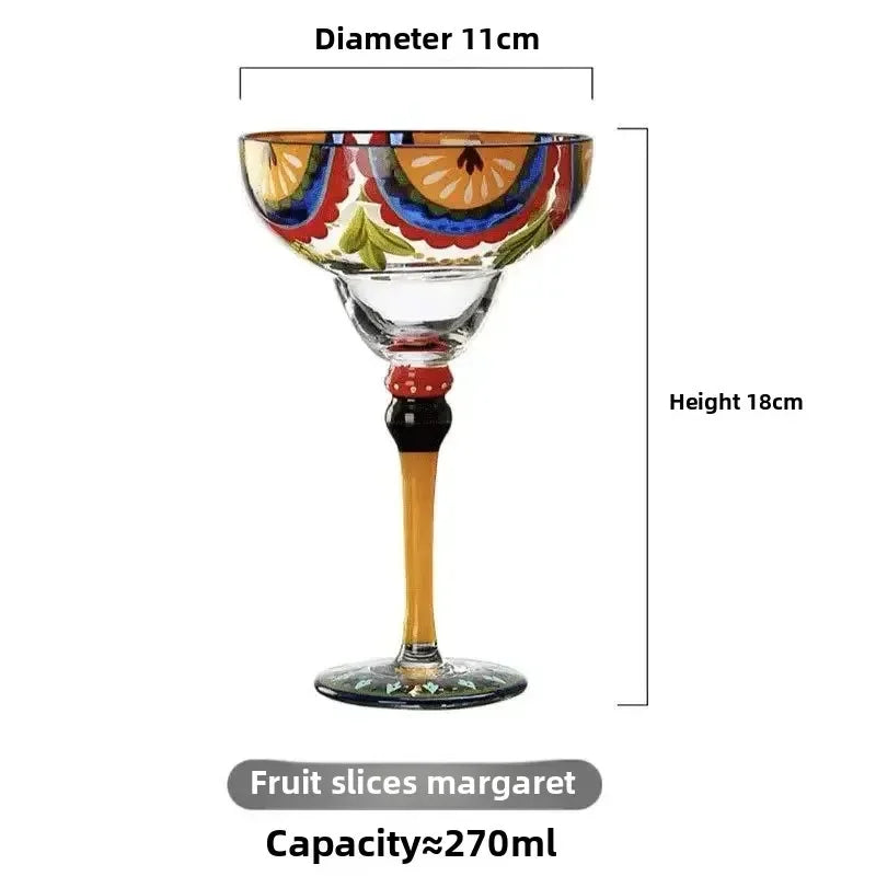 Handmade Colorful Cocktail Glasses Set