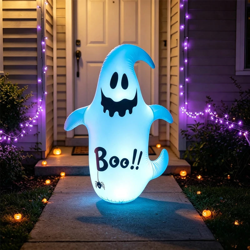 Halloween Inflatable LED Pumpkin & Ghost Outdoor Decoration Set