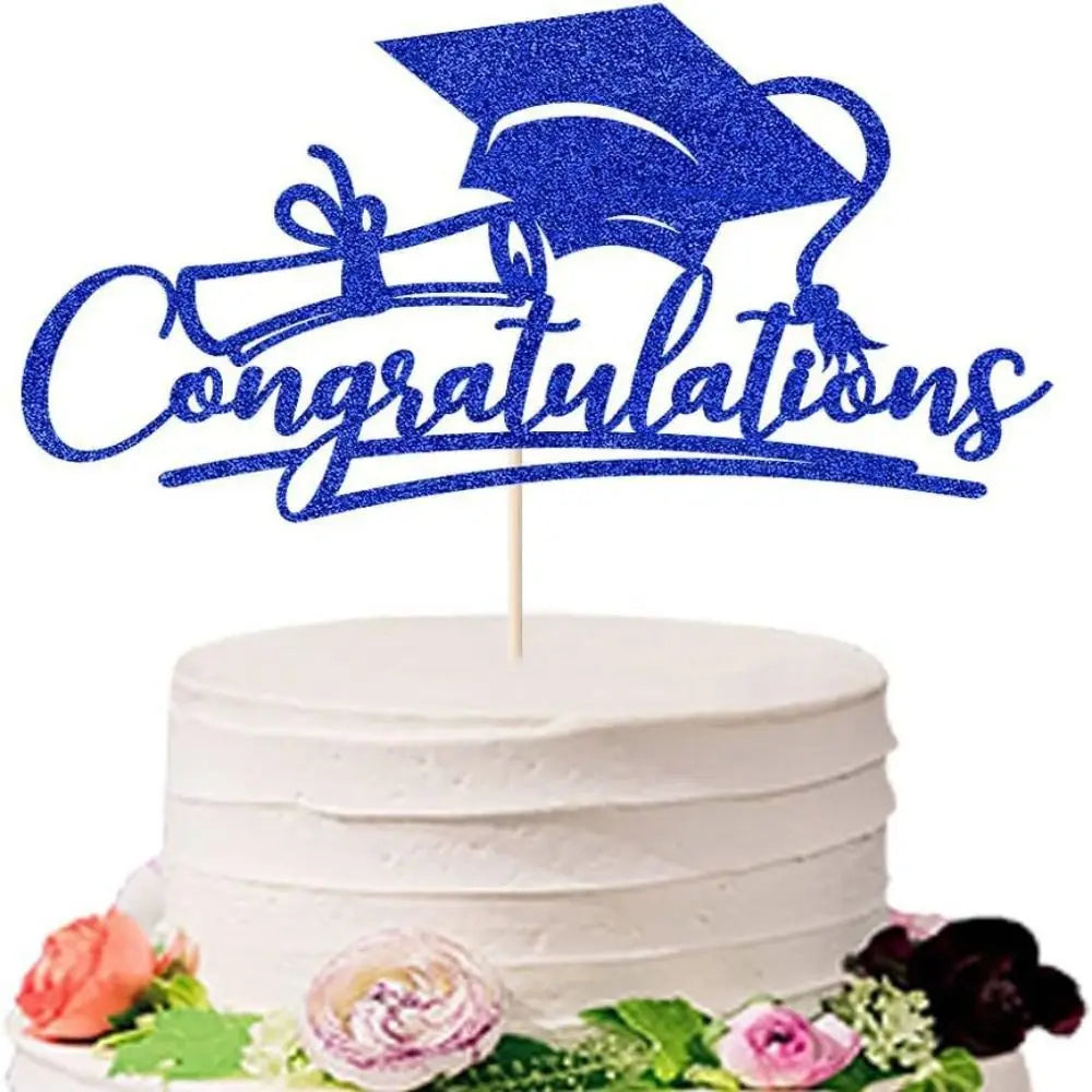 2024 Congratulations Cake Toppers Multi-Styles Bachelor Cap Graduate Birthday Cake Decoration Acrylic Congrats Cake Topper
