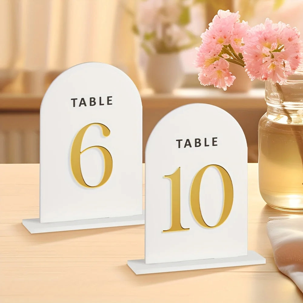 Acrylic Wedding Table Number Plate Acrylic White Table Card Acrylic Number Display Plate 3D Three-dimensional Number