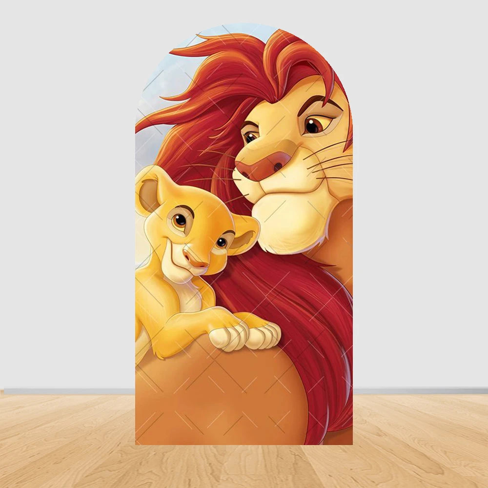 Lion King Arch Background Cover Child Birthday Party Jungle Forest Double-Sided Arch Cover Backdrop Baby Shower Decor Photo Prop