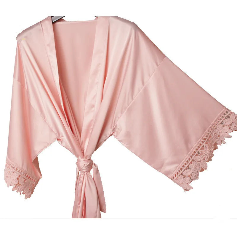 Sega Personalised Bride Kimono Wedding Bridesmaid Custom Lace Robes Bride to Be Dressing Gown Satin Silk Personalized Name Gifts