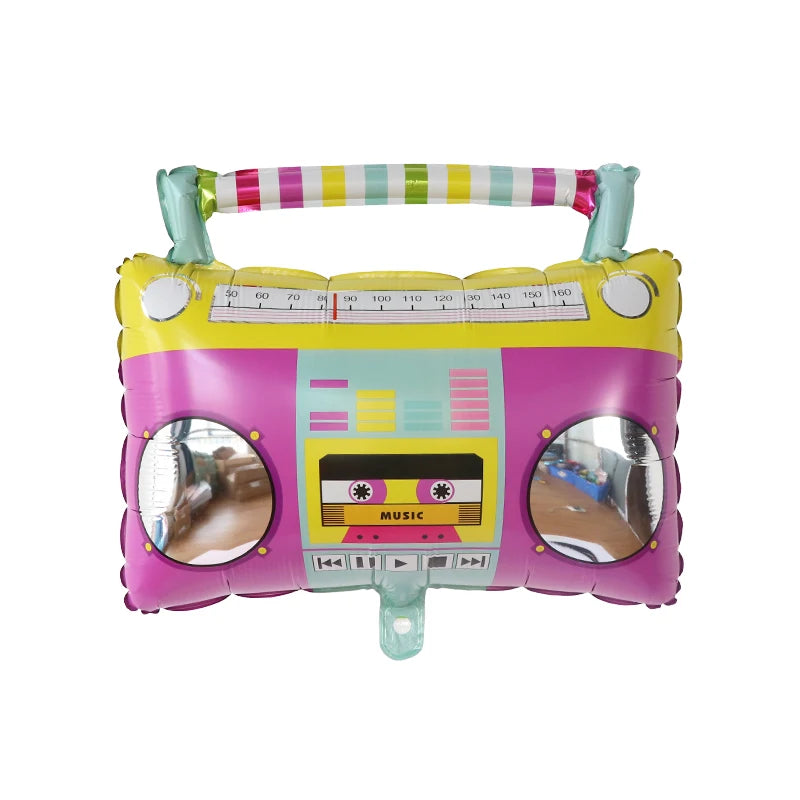 119pcs Back to 80s 90s Theme Balloon Garland Arch Kit 4D Radio Balloons Retro Party Decorations Hip Hop Rock Photo Props Supplie