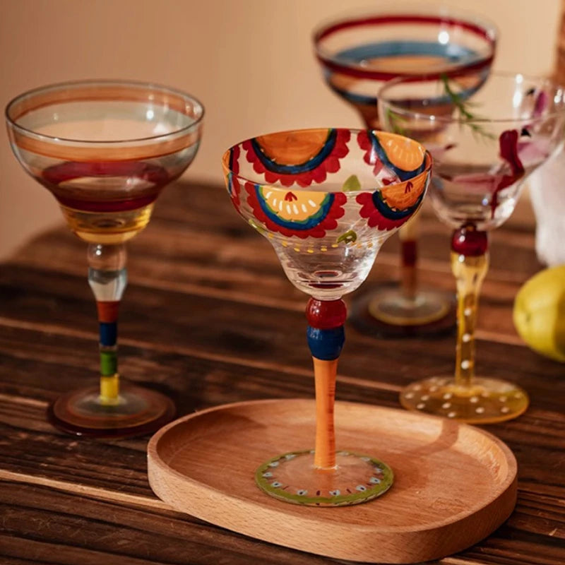 Handmade Colorful Cocktail Glasses Set