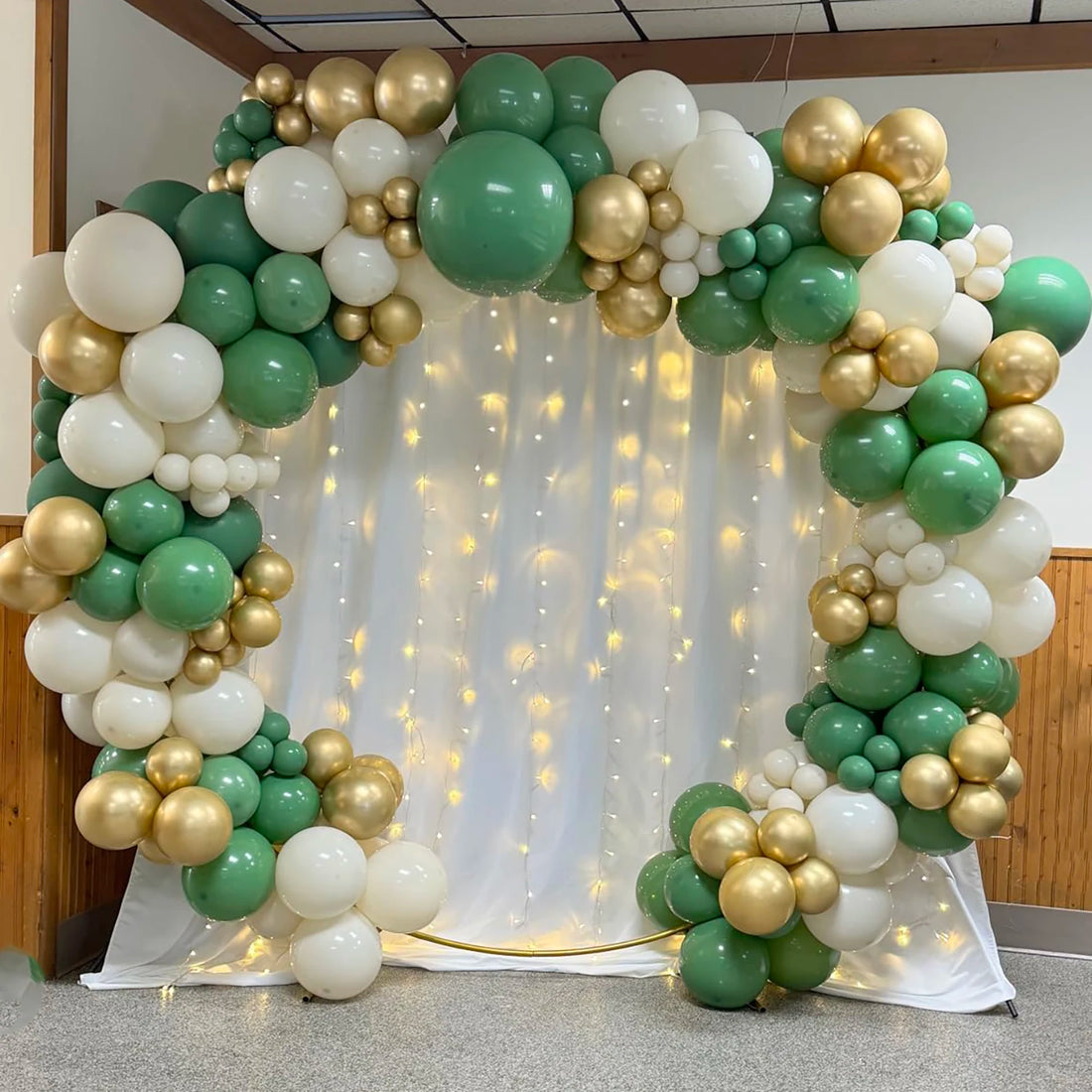 Sage Green & White Balloon Arch Kit