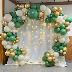 226PCS Sage Green & White Sand Balloon Arch Kit: Green, Beige, Gold Metallic & Confetti Balloons Garland for Birthday, Wedding,