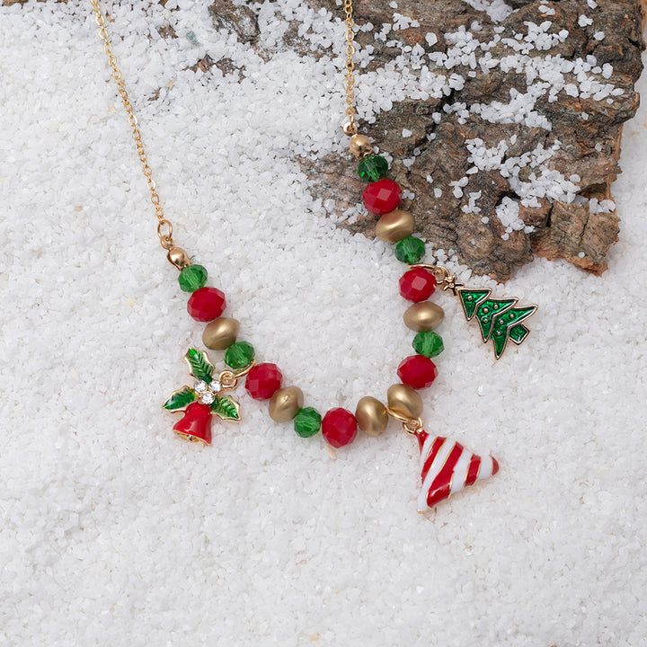 Christmas Geometric Metal Necklace & Earring Set