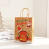 Christmas Kraft Paper Gift Bag with Rope Handle