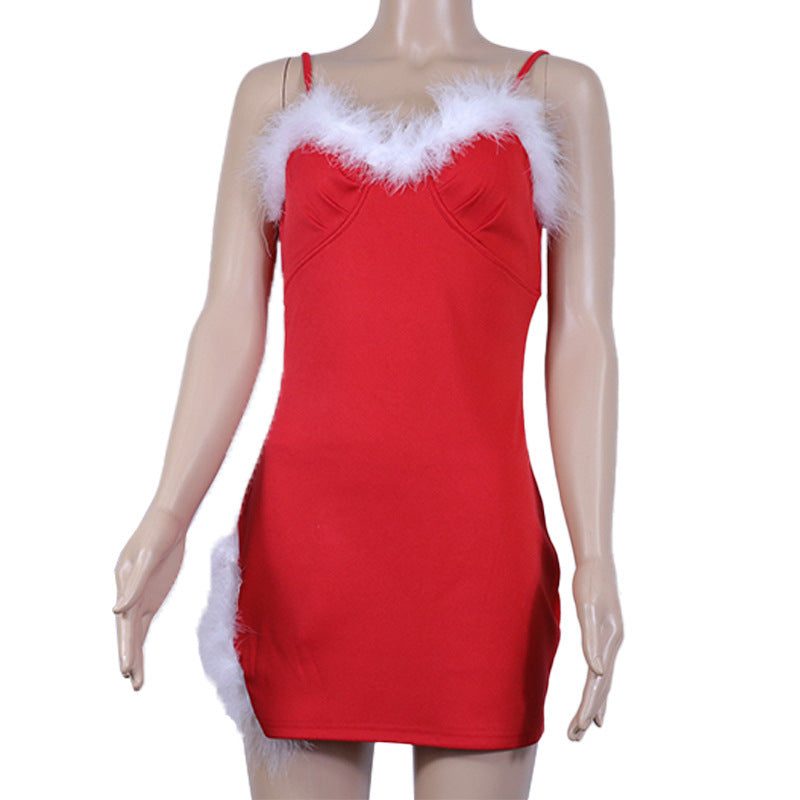 Women's Christmas Suspender Dress