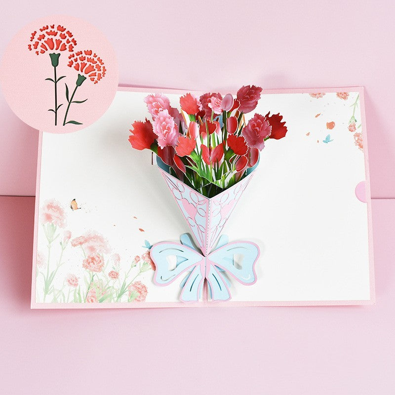 3D Pop-Up Flower Bouquet Greeting Card