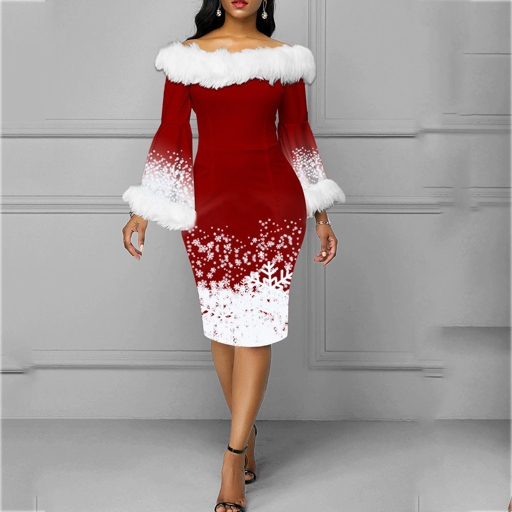 Christmas Fashion Long Sleeve Dress For Women My Store Christmas Fashion Long Sleeve Dress For Women My Store