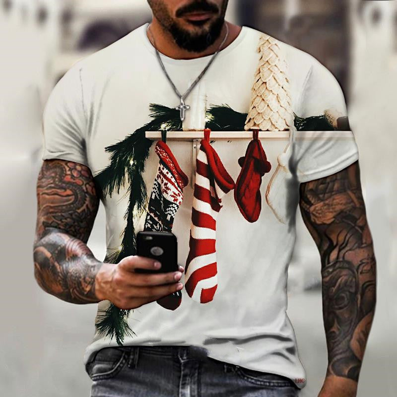 Men's 3D Christmas Print T-Shirt
