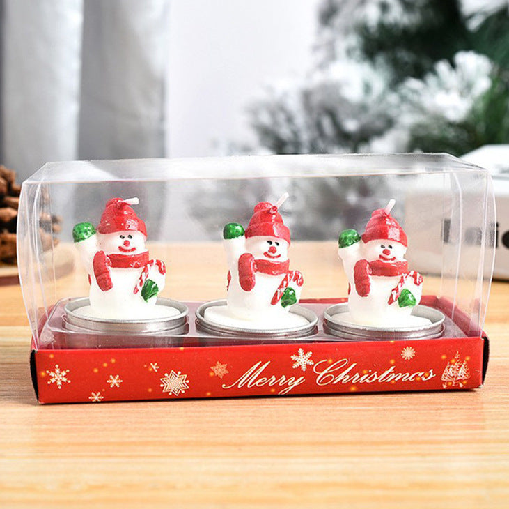 Laser-Cut Christmas Painted Candle Set of 3