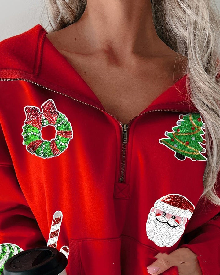Women's Christmas Long-Sleeve Sweater Dress